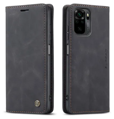 Image de Redmi Note 10 4G Housse, rétroPolyuréthaneétui en cuir avec étui de protection stand-fonction pour Xiaomi Redmi Note 10 4G / Note 10S noir