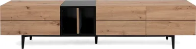 Obrázek produktu pro tříkřídlá TV skříňka - dub a černá - 195 x 37 x 48 cm - NOLA