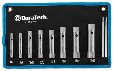 Immagine prodotto di Set di chiavi a bussola per tubi DURATECH, 10 pezzi, da 6 a 22 mm, acciaio Cr-V
