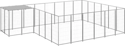 Productafbeelding van Hondenkennel 12,1 m² staal zilverkleurig