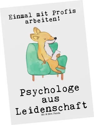 Produktbild von Mr. & Mrs. Panda Grußkarte Psychologe Leidenschaft - Weiß - Geschenk, Fotokarte, Ansichtskarten, Postkarten, Ansichtskarte, Studium, Postkarte, Therapeut