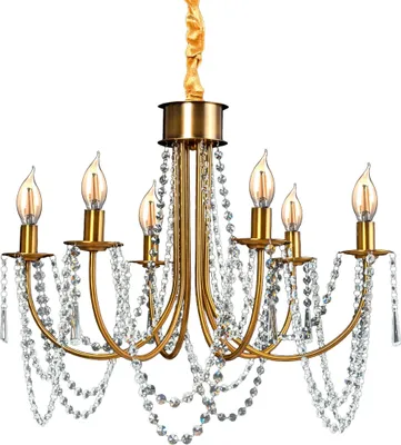 Produktbild von tooLight Kronleuchter App765-6Cp Kristall Gold Kerzen 6-Lichtquelle E14 60X60X42-112Cm