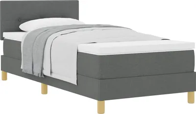 Produktbild von Boxspringbett mit Kissen Dunkelgrau 80 x 200 cm Stoff
