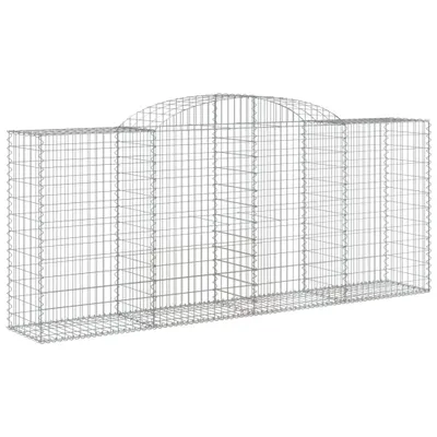 Image de vidaXL Gabion avec arc surélevé 300x50x120/140 cm Fer galvanisé