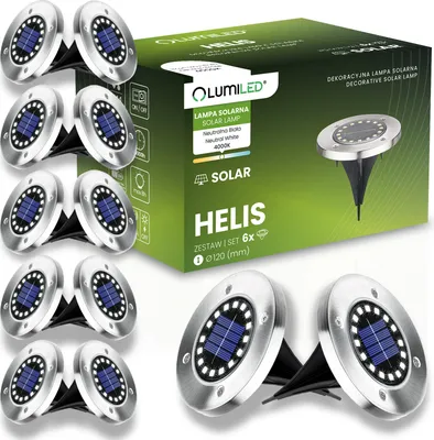 Produktbild von LUMILED Solárne zemné svetlá Vonkajšie 12x solárne svetlo pre záhradu 16 LED diód Solárne vonkajšie svetlo Záhradné svetlo Nerezové solárne lampy Vonkajšie neutrálne biele