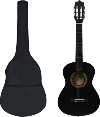 Produktbild von "2026 Aktion"8-tlg. Klassikgitarren-Set für Anfänger Schwarz 1/2 34" GermanyMöbel 87135 - Akustikgitarren