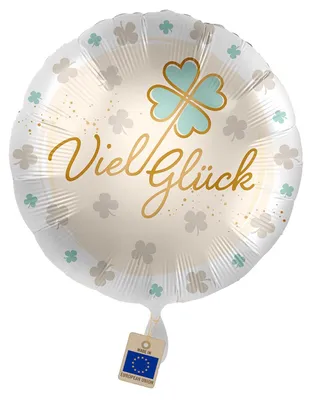 Productafbeelding van Folienballon 'Viel Geluk' met Kleebladdesign