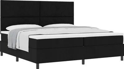 Produktbild von Boxspringbett mit Matratze Schwarz 200 x 200 cm Stoff