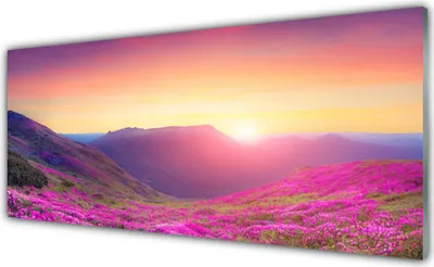 Produktbild von Acrylglasbilder 125x50 Wandbild Druck Sonne Gebirge Wiese Natur
