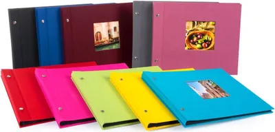 Produktbild von Schraubalbum Bella Vista assortiert 30x25 cm schwarzer Fotokarton