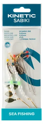 Produktbild von Kinetic Sabiki Scandic #1/0 Pearl Classic Plattfisch Scholle Flunder Vorfach Rig system