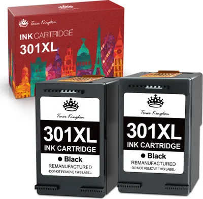 Produktbild von 2er-Pack Schwarz Tintenpatrone als Ersatz für HP 301XL DeskJet 1000 1050 2050 3000 3050 3510 Envy 4500 5530 OfficeJet 2620 4630