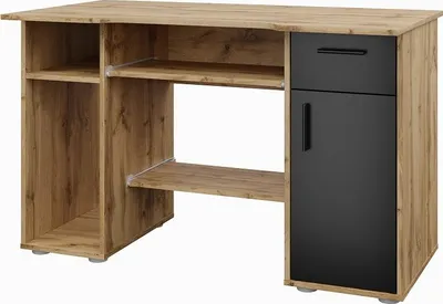 Obrázek produktu pro Kancelářský PC stůl NEJBY FLYNN, dub wotan/černá