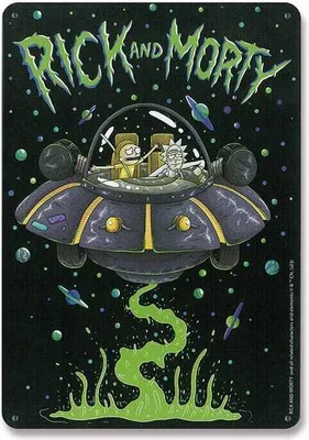 Produktbild von Rick & Morty Blechschild Spaceship 15 x 21 cm