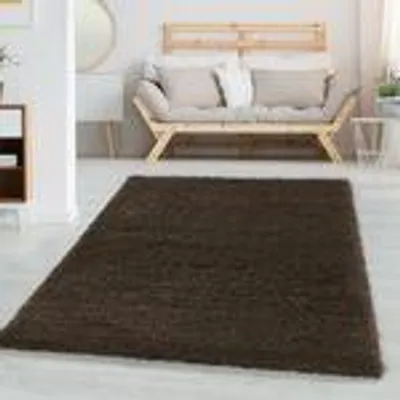 Produktbild von Weicher Hochflor-Teppich mit dichter Struktur - gemütliches Wohnaccessoire für moderne Räume, Größe: 120 x 170 cm, Farbe: Braun