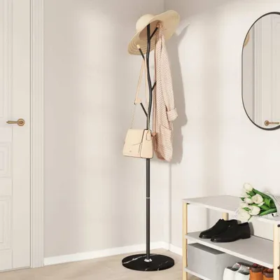Produktbild von vidaXL Garderobenständer Schwarz 177 cm Pulverbeschichtetes Eisen