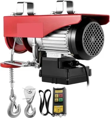 Immagine prodotto di Gru elettrica per garage - Portata 400 kg - Motore di sollevamento e fune - Telecomando senza fili - Potente e affidabile