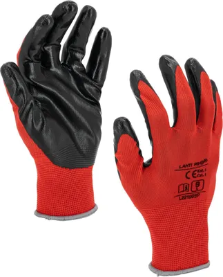 Obrázok produktu pre Salzstoffhandschuhe Rot-Schwarz L221908P, 12 Paar, "8", Ce, Lahti