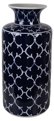 Image de Clayre & Eef Vase Ø 19x41 cm Bleu Céramique