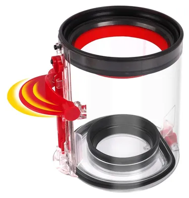 Staubbehälter 14,5 cm für Dyson V10 Motorhead, rot