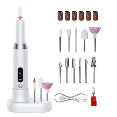Produktbild von Elektrische Nagelfräse mit Ladegerät – Maniküre & Pediküre Set Weiß