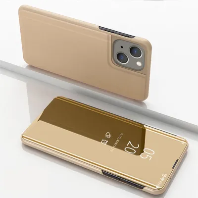 Produktbild von König Design Hülle kompatibel mit Apple iPhone 15 Plus Kunstleder Handyhülle - Handy Case Gold