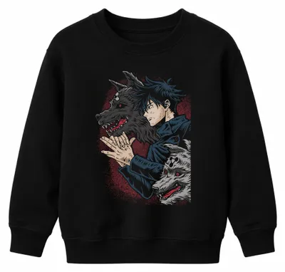 Productafbeelding van Wolfsbeschwörer Anime, Shikigami, Dämonenwolf, donker, uni kinder-sweatshirt, zwart, maat 116