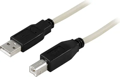 Obrázok produktu pre DELTACO USB 2.0 kábel Typ A samec - Typ B samec 0,5m, čierny