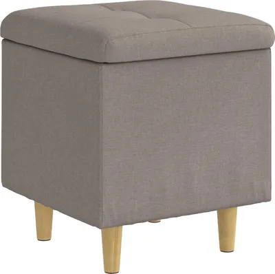 Zdjęcie produktu dla vidaXL Pufa do przechowywania z poduszką Taupe 40 x 40 x 45 cm Tkanina
