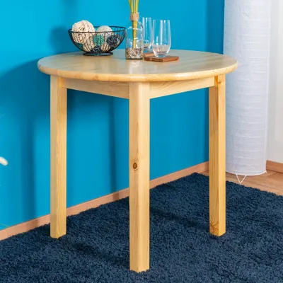 Produktbild von Tisch Kiefer massiv Vollholz natur 003 (rund) - Durchmesser 80 cm