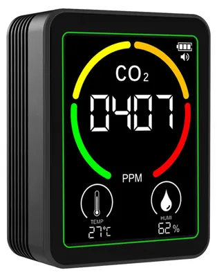 CO2-Messgerät 3-in-1 mit LCD-Display, für Innenräume