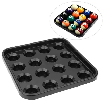 Image de Solidchoice - Boîte de rangement pour billes de billard, capacité pour 16 billes, couleur noire