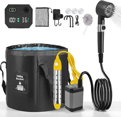 Obrázok produktu pre Kempingová sprcha 8000 mAh, 1.5 kW ohrievač vody, IPX8, 20 L, pre kempovanie