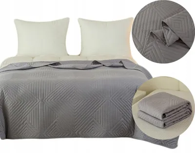 Produktbild von JadorDecor Zweifarbig Steppdecke 200x220 cm Geometrisch