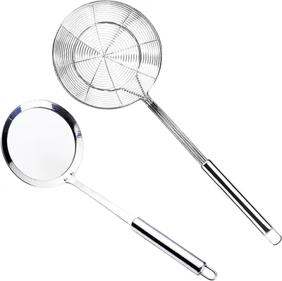 Produktbild von Schaumkelle Edelstahl, feiner Sieblöffel, 14 cm, Küchenzubehör für Kochen