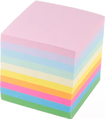 Zdjęcie produktu dla Karteczki samoprzylepne 90×90 mm 10 kolorów NEON + PASTEL 10 bloczków 850 karteczek do biura szkoły i domu