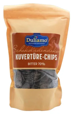 Produktbild von Duliamo Kuvertüre-Chips Bitter 70%, 1 x 1 kg Beutel