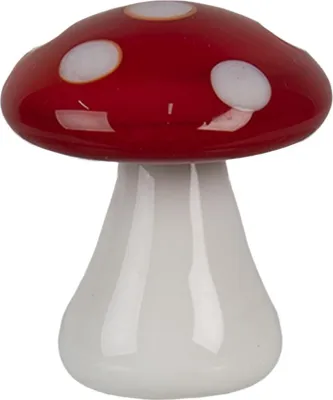 Immagine prodotto di Fungo decorativo Clayre & Eef Ø 3x3 cm Vetro rosso bianco