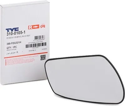 Produktbild von TYC Spiegelglas Außenspiegel Rechts für FORD Fiesta Mk5 Schrägheck (JH1, JD1, JH3, JD3) Konvex Beheizbar 310-0105-1