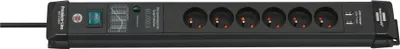 Zdjęcie produktu dla brennenstuhl Listwa zasilająca przeciwprzepięciowa Premium-Line 60.000A 6 gniazd + 2xUSB 3m; 1951164603