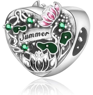 Immagine prodotto di Ciondolo a forma di farfalla e cuore in argento sterling 925, ideale per collane e bracciali da donna
