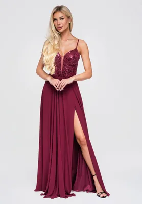 Produktbild von LARICA Abendkleid Maxi Glamour LA-OM-DLR374 burgundy S