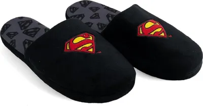 Produktbild von Superman Pantoffeln für Damen und Herren – Bequeme Hausschuhe in Schwarz 44/45