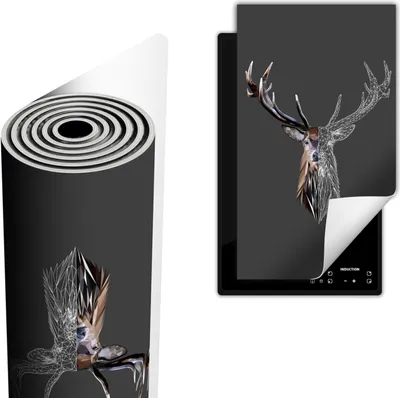 Produktbild von Herdabdeckplatte abdeckung Glaskeramikkochfeld abdeckplatte 30x52 cm Anti Rutsch Matte Aufrollbar, Hirsh Grau