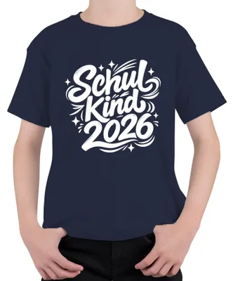 Produktbild von Schulkind 2026 Einschulung Erster Schultag Erstklässler Schultüte Kinder T-Shirt, Navy, 116