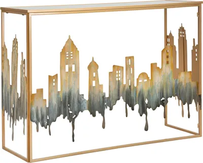 Obrázek produktu pro Konzola 38,5 x 110 x 81 cm Kov MDF Sklo Vícebarevná