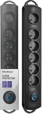 Immagine prodotto di Qoltec 50172 Limitatore di sovratensione Nero 6 prese AC 230 V 5 m