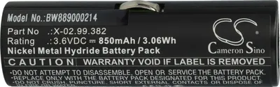 Produktbild von vhbw Akku Ersatz für Heine X-02.99.382, X-02.99.380, BATT/110904-A1 für Medizintechnik (850 mAh, 3,6 V, NiMH)