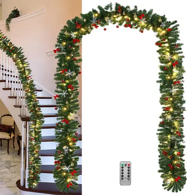 Immagine prodotto di Jayseuw ghirlanda di Natale con 100 LED per interni esterni 5M con decorativi con telecomando