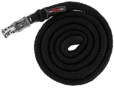 Produktbild von Covalliero Führstrick Classic Soft schwarz mit Panikhaken, Größe:Panikhaken